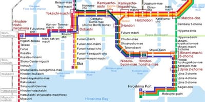 Ramani ya hiroshima streetcar