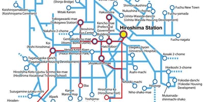 Ramani ya hiroshima usafiri